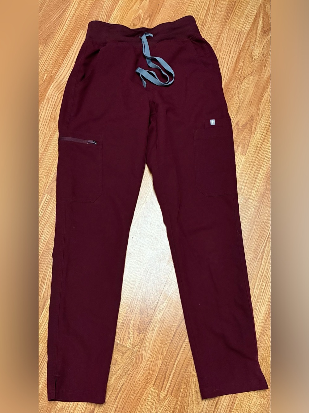 FIGS Technical Collection Burgundy Straight Leg Scrub Pants XS